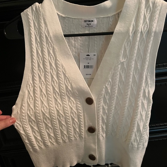 Cotton On Tops Cotton On Cream Sweater Vest Poshmark